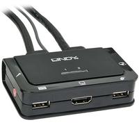Lindy 42340 conmutador kvm hdmi 4k30, usb 2.0 y audio de 2 puertos