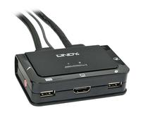 Lindy 42340 Conmutador KVM HDMI 4K30, USB 2.0 y Audio de 2 puertos