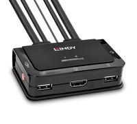 Lindy 42340 Conmutador KVM HDMI 4K30, USB 2.0 y Audio de 2 puertos