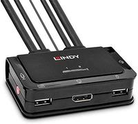 Lindy 42344 interruptor kvm montaje en rack negro