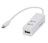 LINDY 42626 - Hub USB OTG de tres puertos y lector de memorias