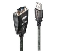Lindy 42686 adaptador de cable USB RS-232 Negro - Adaptador para cable (USB, RS-232, Male connector / Male connector, 1,1 m, Negro)