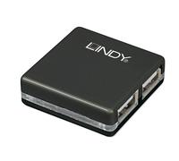 Lindy 42742 centro o nodo - concentrador (usb 2.0, 480 mbit/s, negro,