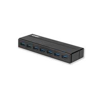 Lindy 43228 3.1 y función de Carga de 7 Puertos 3.2 Gen 1 (USB 3.0), Color Negro
