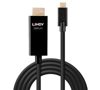 Lindy - 43293 adaptador de cable de vídeo 3 m USB Tipo C HDMI tipo A (Estándar) Negro