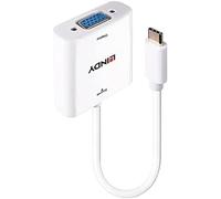 Lindy 43355 adaptador de cable de vídeo usb tipo c vga (d-sub) blanco