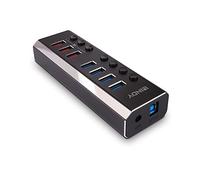 Lindy 43371 Hub USB 3.0 de 4 Puertos con 3 Puertos de Carga rápida