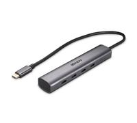 Lindy Hub USB 43384 Tipo C USB 3.2 Gen 2 4 puertos Gris 10000 Mbit/s