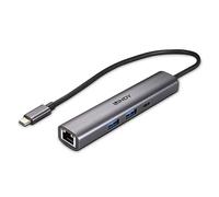 Lindy 43385 Hub USB 3.2 Gen 2 Tipo C y convertidor Gigabit Ethernet