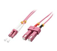 LINDY 46366 Duplex Cable de Fibra óptica, OM4 LC/SC 20 m, Color Rosa