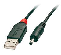 LINDY 70266 - Cable de alimentación USB Tipo A a tipo M de 1,5 metros - Diámetro interior 1,35mm, diámetro exterior 3,5mm