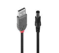 LINDY 70267 - Cable de alimentación USB Tipo A a tipo M de 1,5 metros - Diámetro interior 2,5mm, diámetro exterior 5,5mm