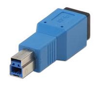 Lindy 71253 Adaptador de Cable USB 3.0 B Azul - Adaptador para Cable (USB 3.0 B, USB 3.0 B, Macho/Hembra, Azul)