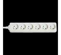 Lindy 73125 - Regleta de 6 enchufes franceses, color blanco