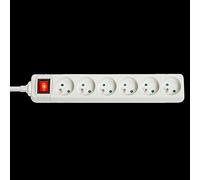 LINDY 73126 - Regleta de 6 enchufes franceses, con Interruptor de Encendido y Apagado, Color Blanco