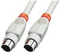 Lindy 8 Pin Mini DIN Cable 2 m - Cable de Impresora (2 m, Male Connector/Male Connector, Gris)