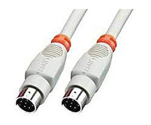 Lindy 8 Pin Mini DIN Cable 2 m - Cable de Impresora (2 m, Male Connector/Male Connector, Gris)