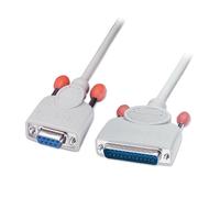 Lindy 9-Pin Serial Printer Cable 2m - Cable de Impresora (2 m, Male Connector/Female Connector, Gris)