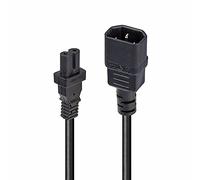 Lindy Alargador de Cable de alimentación 1 m IEC C14 A IEC C7 Figura 8, Color Negro