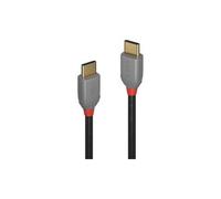 LINDY Anthra 2M USB Data Transferencia Cable Tipo C Macho- Macho Blindaje Negro