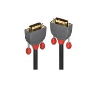 LINDY Anthra Line 1M Dvi-D Cable de Vídeo - Macho- Macho Blindaje - Negro