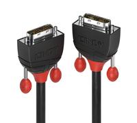 Lindy Black Line Cable DVI Single Link DVI-D(M) a DVI-D(M) 10 m Redondo, Tornillos de mariposa, Soporte 1080p Negro