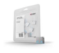 Lindy Bloqueador de Puerto USB sin Llave - Pack de 10 Unidades, Código de Color Azul