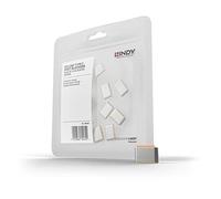 Lindy Bloqueadores de Puertos USB Tipo C sin Llave, Color Naranja, Paquete de 10