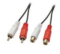 LINDY - Cable Alargador Audio Estéreo 2 x RCA Macho/Hembra - Alargador RCA, Receptor, Amplificador Altavoz - 5 Metros