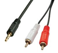 Lindy Cable Audio Premium 1m 2x Phono/RCA Macho a 3.5mm Jack Macho para Hi-Fi, TV o Soundbar