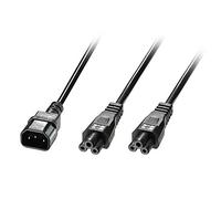 LINDY Cable de extensión Divisor IEC C14 a 2 x IEC C5 Y (2,5 m), Color Negro