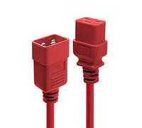LINDY Cable de extensión IEC C19 a C20 de 3 m, Color Rojo