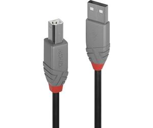 LINDY Cable de impresora 3m USB 2.0, cable USB-A a USB-B, cable para escáner e impresora para HP, Canon, Dell, Epson, Brother, piano eléctrico, línea Anthra