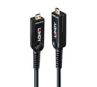 LINDY Cable HDMI 2.1 de fibra óptica de 10 m, 8K 60Hz, cable HDMI óptico activo de 48 Gbps con conectores HDMI y micro HDMI desmontables, HDR, eARC, ARC, CEC, HDCP 2.2, LSZH, negro