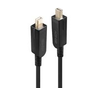 LINDY Cable Mini DisplayPort 1.4 híbrido Fibra óptica con Conectores DP Desmontables, 10 m