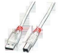 LINDY - Cable USB 0,5 m, USB A a B, 2.0, 480 Mbit/s, Transparente