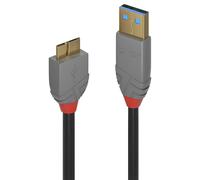 LINDY Cable USB 36765 Negro 50 cm (1 unidad) 0,5 m Línea Anthra