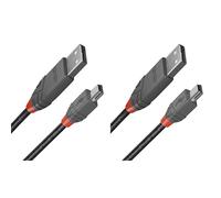 LINDY - Cable USB a Micro USB 2.0 A/B, Anthra Line 5 Metros, Transferencia de Da