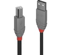 LINDY - Cable USB a USB 2.0 A/B, Anthra Line 10 Metros, Transferencia de Datos a 480 Mbps | Compatible con Televisor, Monitor, Tablet, Portátil | 10 Años de Garantía