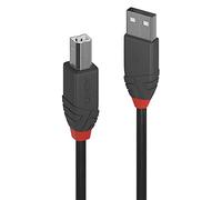 LINDY - Cable USB a USB 2.0 A/B, Anthra Line 10 Metros, Transferencia de Datos a 480 Mbps | Compatible con Televisor, Monitor, Tablet, Portátil | 10 Años de Garantía