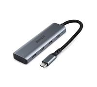Hub USB tipo C Lindy 4 puertos USB 3.2 Gen 2 aluminio gris hasta 10000 Mbit/s