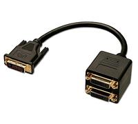 Lindy DVI Splitter Cable - Cable DVI (0.18 Metros), Negro
