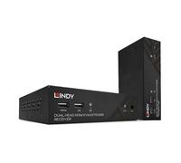LINDY Extensor HDMI, USB y RS232 100m por Cat.6 39374 - Transmisor y Receptor Full HD 1080p Negro Metal