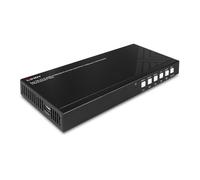 LINDY Extensor/Transmisor HDBaseT 38338 para HDMI, DisplayPort y Tipo-C, 4K UHD 3840x2160, 18 Gbit/s, 70 m sobre Cat6, Negro