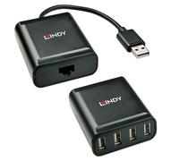 Lindy Extensor USB 2.0 Cat.5 Ethernet USB Dockingstation Negro