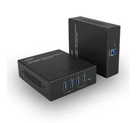 Lindy Extensor USB 3.2 Gen 1 HDBaseT 100m Cat.6A con Power over Cable (PoC) y 4 Puertos USB-A para Instalaciones Industriales/Profesionales