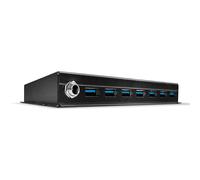 Concentrador (hub) USB 3.0 industrial - LINDY - 7 puertos - Caja blindada