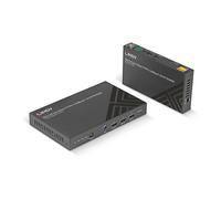 Lindy KVM Extender HDBaseT 3.0 70m con USB-C y HDMI, Transmite 4K a 60 Hz 3840 x 2160, Audio, IR, RS-232, incluye Adaptador de Corriente y Cables, Modelo 38346