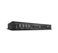 LINDY Receptor Extensor IP 4K HDMI USB 2.0 38267 - HDMI 2.0, 4 Puertos USB, 100 m, 3840x2160 @60Hz, HDCP 2.2, RS-232, Audio Óptico, Negro