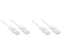 LINDY RJ-45/RJ-45 Cat.6 0.3m - Cable de Red (0,3 m, Cat6, U/UTP (UTP), RJ-45, RJ-45, Blanco) (Paquete de 2)